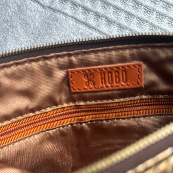 HOBO Brown and Tan Quilted Clutch with Chain Strap - Picture 3 of 9